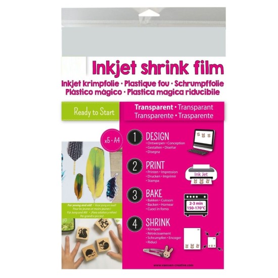 Shrink Plastic Διάφανο Εκτυπώσιμο (InkJet) A4 5 Φύλλα Shrink Plastic Διάφανο Εκτυπώσιμο (InkJet) A4 5 Φύλλα