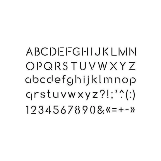 Στενσιλ ABC 10x15cm ( Συνολικό μέγεθος) Στενσιλ ABC 10x15cm ( Συνολικό μέγεθος)