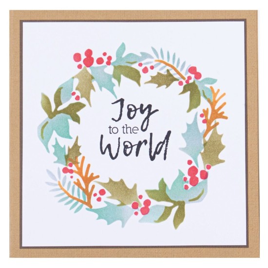 Sizzix Layered Stencils Holly Wreath 4pcs Sizzix Layered Stencils Holly Wreath 4pcs