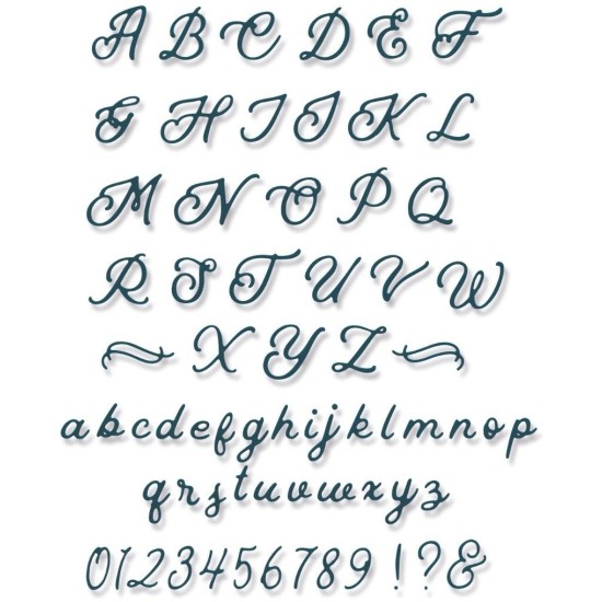 SIZZIX THINLITS DIE - SCRIPTED ALPHABET SIZZIX THINLITS DIE - SCRIPTED ALPHABET