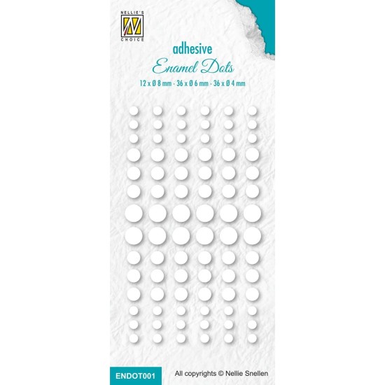 Nellie's Choice • Enamel Dots White 84 τεμ ø8 / ø6 / ø4 mm Nellie's Choice • Enamel Dots White 84 τεμ ø8 / ø6 / ø4 mm