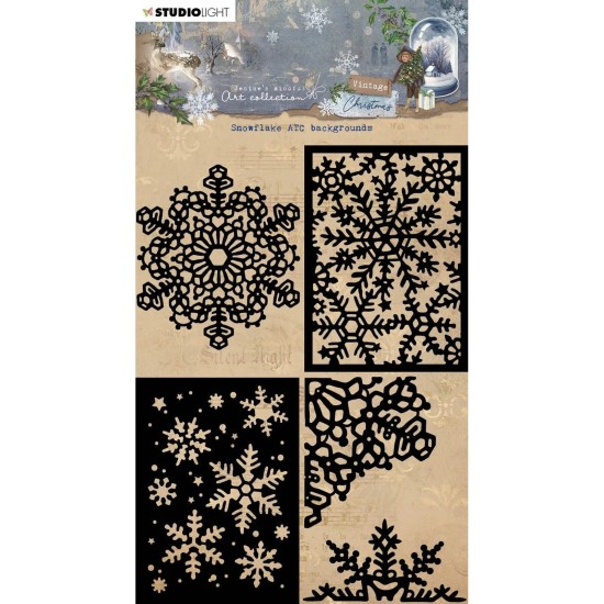 Στένσιλ Vintage Christmas Mask Snowflake Στένσιλ Vintage Christmas Mask Snowflake