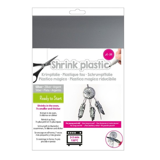 Shrink plastic ασημί A4 4 φύλλα Shrink plastic ασημί A4 4 φύλλα