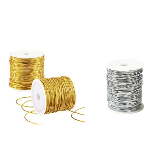 ΚΟΡΔΟΝΙ ΕΛΑΣΤΙΚΟ ΧΡΥΣΟ/ΑΣΗΜΙ 1mm x 100m 0501146 ΚΟΡΔΟΝΙ ΕΛΑΣΤΙΚΟ ΧΡΥΣΟ/ΑΣΗΜΙ 1mm x 100m 0501146