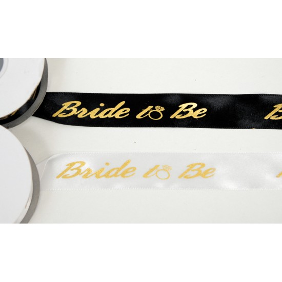 ΚΟΡΔΕΛΑ ΣΑΤΕΝ ΧΡΥΣΟΤΥΠΙΑ BRIDE TO BE 2.5cm x 25Y 0501296 ΚΟΡΔΕΛΑ ΣΑΤΕΝ ΧΡΥΣΟΤΥΠΙΑ BRIDE TO BE 2.5cm x 25Y 0501296