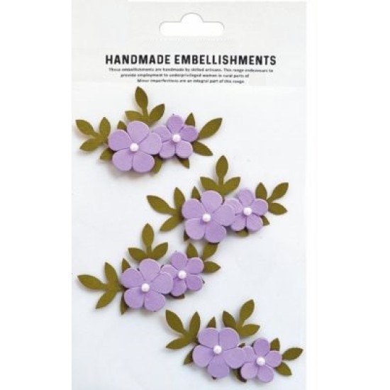 Αυτοκόλλητα Χειροποίητα Λουλούδια Pearly Bluma Purple 4τεμ Αυτοκόλλητα Χειροποίητα Λουλούδια Pearly Bluma Purple 4τεμ