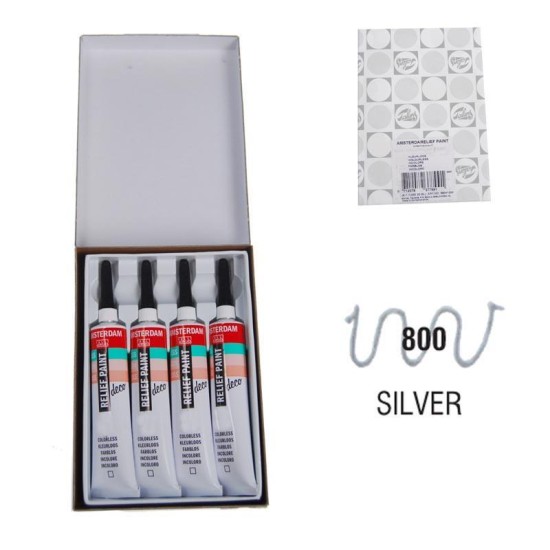 Talens χρώμα decorfin relief paint 800 silver 20ml Talens χρώμα decorfin relief paint 800 silver 20ml