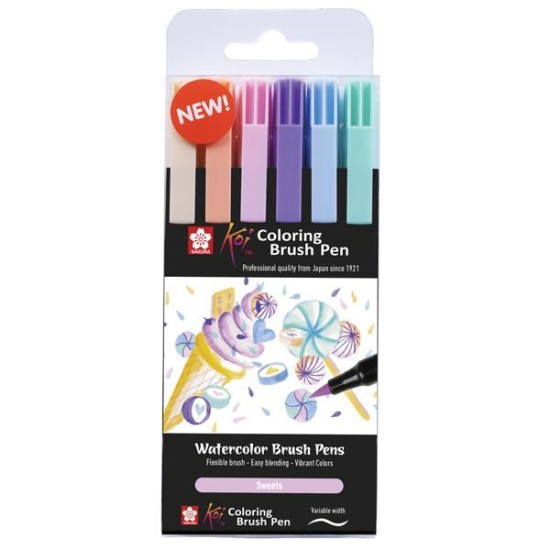 Sakura Koi Sweets brush markers σετ 6 τεμ. Sakura Koi Sweets brush markers σετ 6 τεμ.