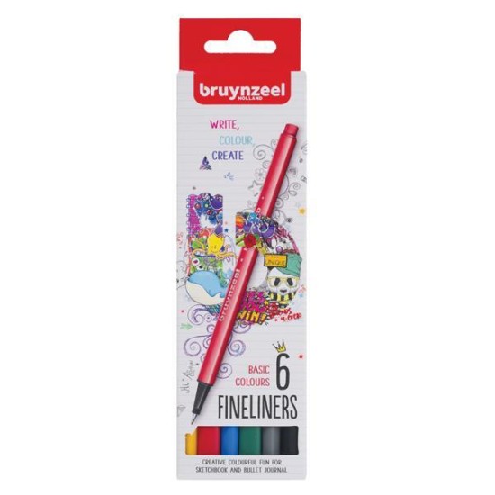 Bruynzeel College σετ 6 μαρκαδοράκια βασικά χρώματα Bruynzeel College σετ 6 μαρκαδοράκια βασικά χρώματα