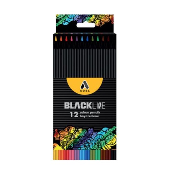 Adel σετ 12 ξυλομπογιές Black Line Adel σετ 12 ξυλομπογιές Black Line