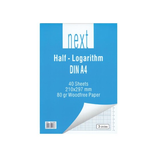 Next μπλοκ ημιλογαριθμικό 3κύκλων Α4 21x29,7εκ. 40φ. Next μπλοκ ημιλογαριθμικό 3κύκλων Α4 21x29,7εκ. 40φ.
