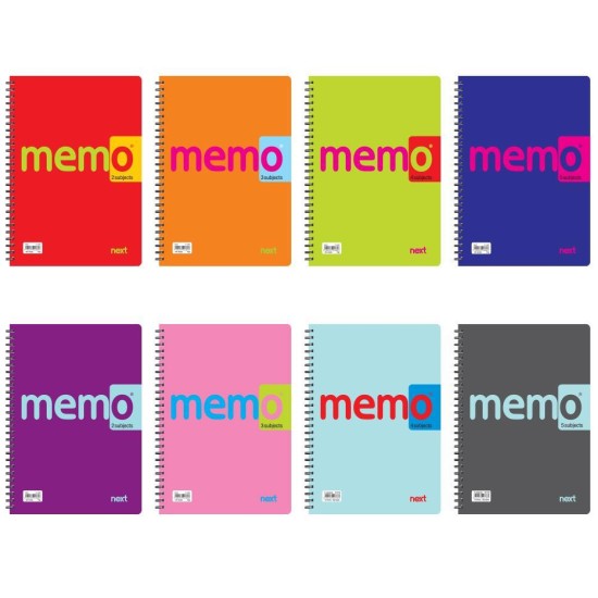 Next memo τετράδιο σπιράλ 21x29εκ. 3θεμ. Next memo τετράδιο σπιράλ 21x29εκ. 3θεμ.