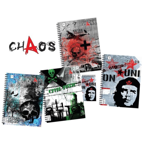 Next chaos τετρ. σπιράλ mini 8x15εκ. 2θεμ.