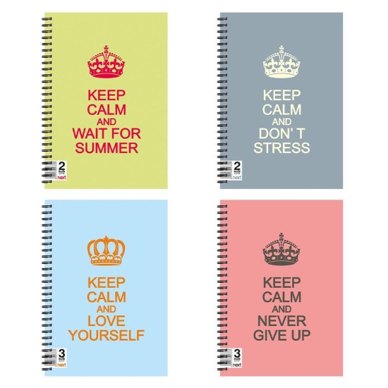 Next keep calm τετράδιο σπιράλ 17x25εκ. 2θεμ. Next keep calm τετράδιο σπιράλ 17x25εκ. 2θεμ.