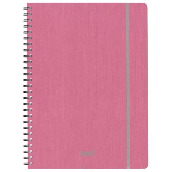 Next fabric τετράδιο σπιράλ λάστιχο ροζ 17x25εκ. 70φ. 2θ Next fabric τετράδιο σπιράλ λάστιχο ροζ 17x25εκ. 70φ. 2θ