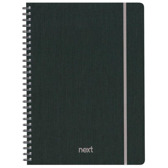 Next fabric τετράδιο σπιράλ λάστιχο γκρι 17x25εκ. 105φ. 3θ Next fabric τετράδιο σπιράλ λάστιχο γκρι 17x25εκ. 105φ. 3θ