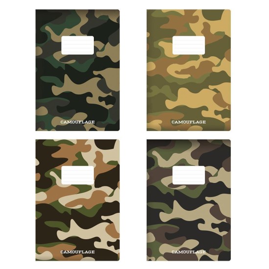 Next τετράδιο καρφίτσα Camouflage 17x25εκ. 40φυλ.