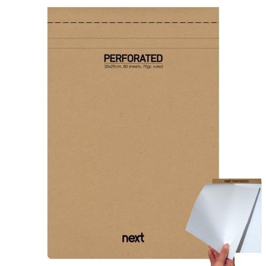 Next μπλοκ σημειώσεων perforated ριγέ 21x29εκ., 80φ., 70γρ. Next μπλοκ σημειώσεων perforated ριγέ 21x29εκ., 80φ., 70γρ.