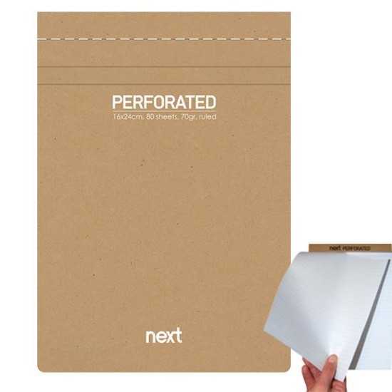 Next μπλοκ σημειώσεων perforated ριγέ 16,5x24εκ., 80φ., 70γρ. Next μπλοκ σημειώσεων perforated ριγέ 16,5x24εκ., 80φ., 70γρ.