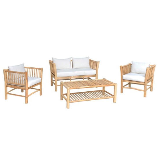 Σετ κήπου Nextdeco Leilani με διθέσιο καναπέ από ξύλο teak Σετ κήπου Nextdeco Leilani με διθέσιο καναπέ από ξύλο teak