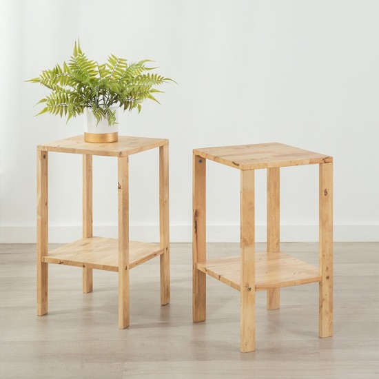 Έπιπλο πολλαπλών χρήσεων Nextdeco Natural μασίφ ξύλο 2 τεμάχια Υ60x35x35εκ. Έπιπλο πολλαπλών χρήσεων Nextdeco Natural μασίφ ξύλο 2 τεμάχια Υ60x35x35εκ.