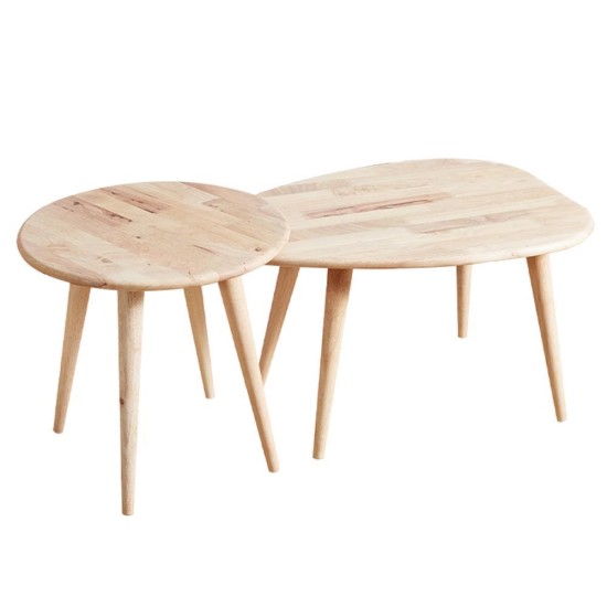 Τραπεζάκια σαλονιού σετ 2 Nextdeco Natural μασίφ ξύλο Υ38,5x70x49,5εκ - Y43xØ45εκ. Τραπεζάκια σαλονιού σετ 2 Nextdeco Natural μασίφ ξύλο Υ38,5x70x49,5εκ - Y43xØ45εκ.