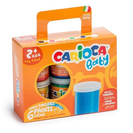 Carioca δακτυλομπογιές Baby 6x80ml Carioca δακτυλομπογιές Baby 6x80ml