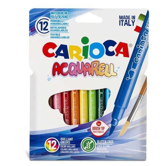 Carioca μαρκαδόροι ακουρέλας 12 χρωμάτων Carioca μαρκαδόροι ακουρέλας 12 χρωμάτων