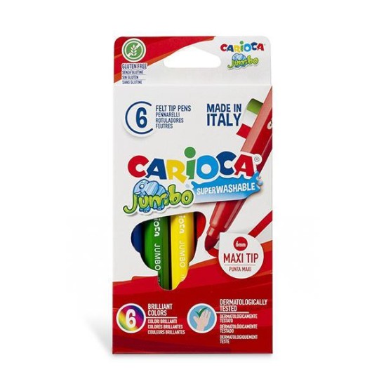 Carioca Jumbo μαρκαδόροι 6 χρωμάτων Carioca Jumbo μαρκαδόροι 6 χρωμάτων
