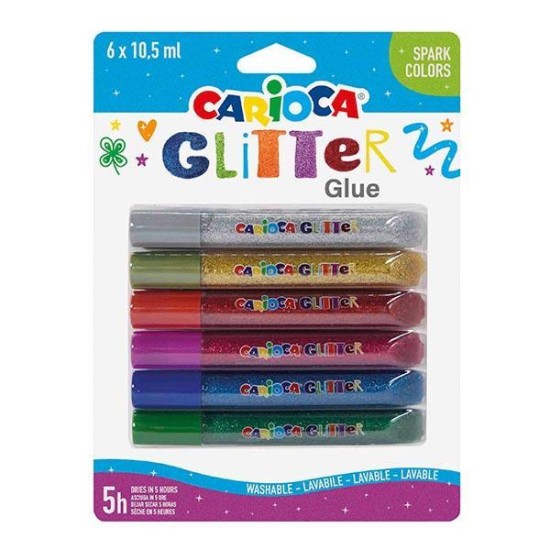 Carioca glitter glue spark 6x10,5ml Carioca glitter glue spark 6x10,5ml