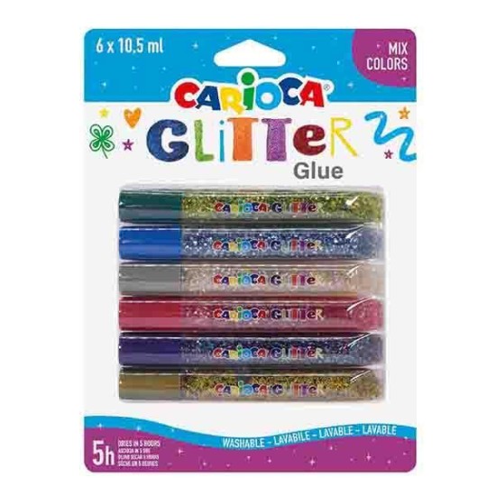 Carioca glitter glue mix 6x10,5ml Carioca glitter glue mix 6x10,5ml