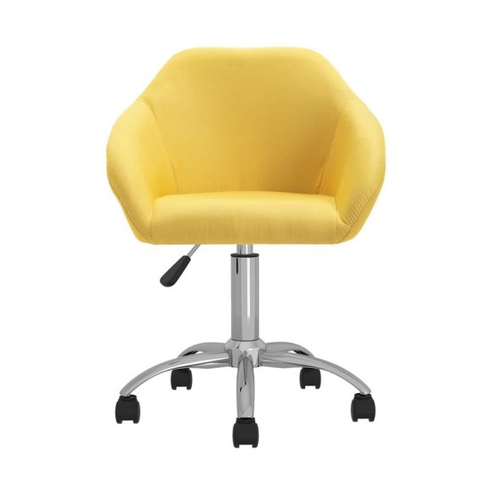 Καρέκλα γραφείου υφασμάτινη Nextdeco Jasper κίτρινη Υ88-78x54x54 εκ Καρέκλα γραφείου υφασμάτινη Nextdeco Jasper κίτρινη Υ88-78x54x54 εκ