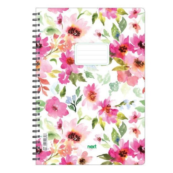 Next trends Flowers τετράδιο σπιράλ 3 θέματα 105 φύλλα 17x25εκ.
