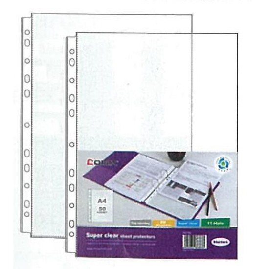 Ζελατίνες πολύτρυπες super clear πάχος 0,04mm. Α4 100τεμ. Ζελατίνες πολύτρυπες super clear πάχος 0,04mm. Α4 100τεμ.