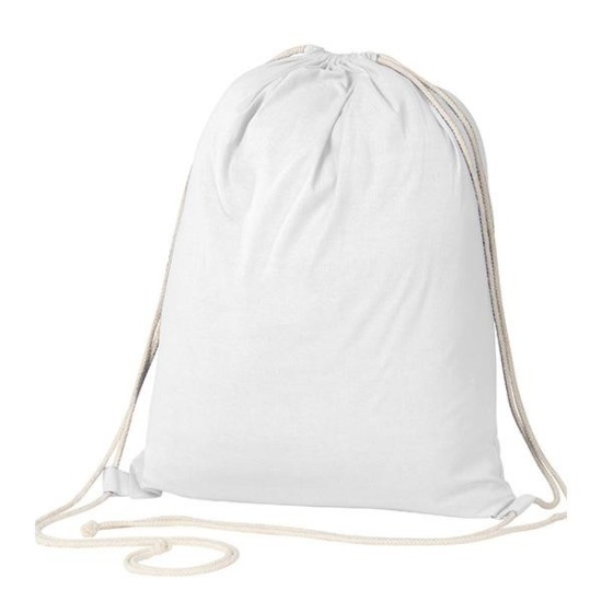 Τσάντα-πουγκί υφασμάτινη 100% cotton λευκή Υ52x40x3εκ. Δυνατότητα εκτύπωσης Τσάντα-πουγκί υφασμάτινη 100% cotton λευκή Υ52x40x3εκ. Δυνατότητα εκτύπωσης