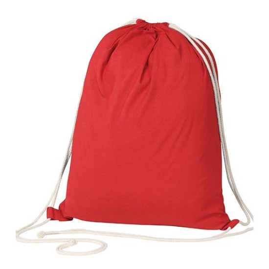 Τσάντα-πουγκί υφασμάτινη 100 % cotton κόκκινη Υ52x40x3εκ. Δυνατότητα εκτύπωσης