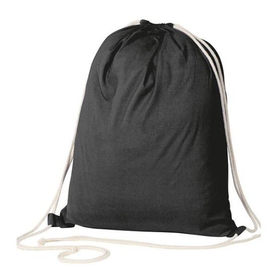 Τσάντα-πουγκί υφασμάτινη 100 % cotton μαύρη Υ52x40x3εκ. Δυνατότητα εκτύπωσης Τσάντα-πουγκί υφασμάτινη 100 % cotton μαύρη Υ52x40x3εκ. Δυνατότητα εκτύπωσης