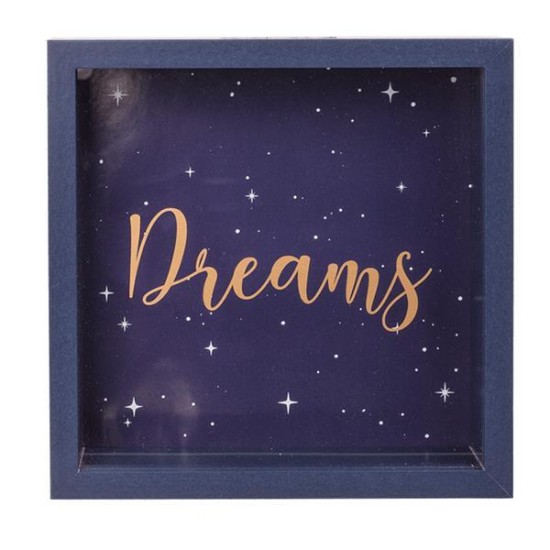 Κουμπαράς - κορνίζα ξύλινος «Dreams» Υ20x20x5εκ. Κουμπαράς - κορνίζα ξύλινος «Dreams» Υ20x20x5εκ.