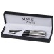 Σετ στυλό Mark Twain ball pen με κλιπ-rolleball pen ασημί-μαύρο Σετ στυλό Mark Twain ball pen με κλιπ-rolleball pen ασημί-μαύρο
