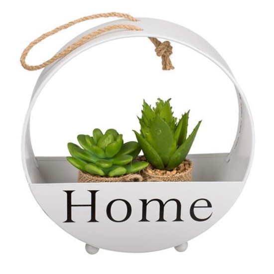 Κασπώ μεταλλικό στρογγυλό HOME λευκό 21,8x8,2x22,4εκ. Κασπώ μεταλλικό στρογγυλό HOME λευκό 21,8x8,2x22,4εκ.