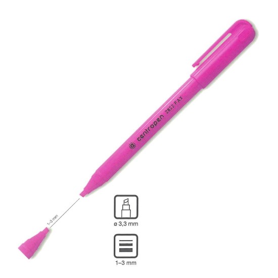 Centropen μαρκαδόρος υπογράμμισης ροζ 1-3mm Centropen μαρκαδόρος υπογράμμισης ροζ 1-3mm