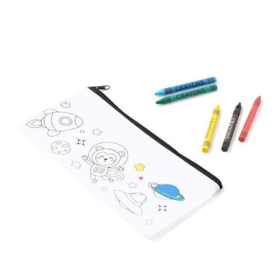 Κασετίνα non woven λευκή ζωγραφική σετ 5τμχ 22x11εκ.