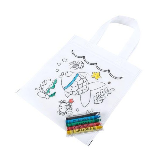 Τσάντα non woven λευκή ζωγραφική σετ 5τμχ. 20,5x22εκ. Τσάντα non woven λευκή ζωγραφική σετ 5τμχ. 20,5x22εκ.