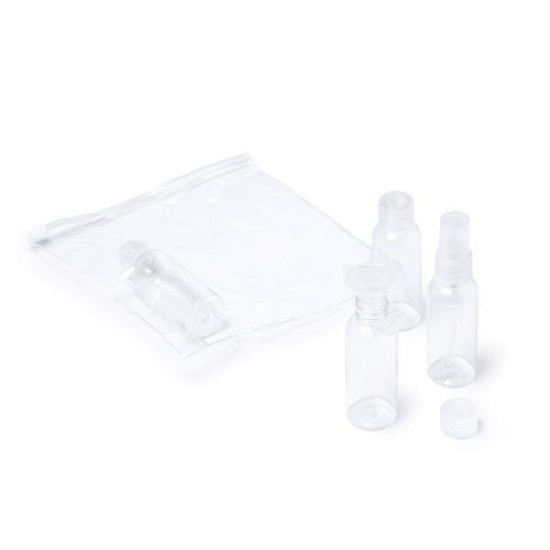 Σετ μπουκάλια ταξιδίου σε τσαντάκι από PVC 19x19εκ. Σετ μπουκάλια ταξιδίου σε τσαντάκι από PVC 19x19εκ.