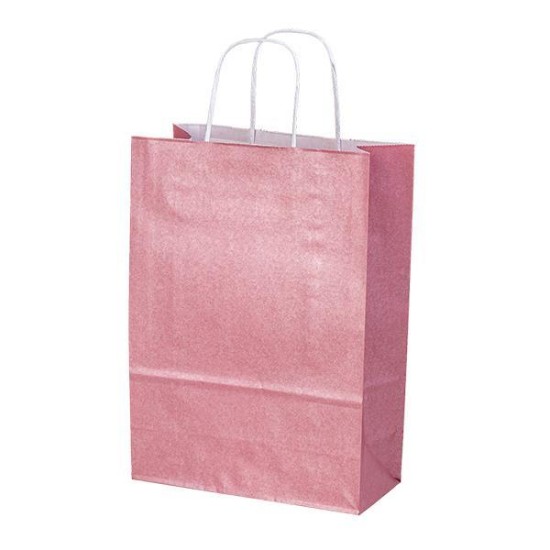 Next χάρτινη τσάντα glitter ροζ με στριφτό χερούλι Υ41x32x12εκ. Δυνατότητα εκτύπωσης