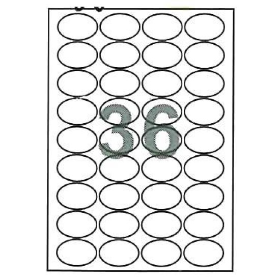 Fleks ετικέτ. αυτοκόλ. λευκές Ø45x30mm 36/φ 100φ Α4 Fleks ετικέτ. αυτοκόλ. λευκές Ø45x30mm 36/φ 100φ Α4