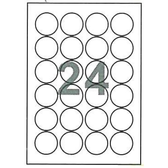 Fleks ετικέτ. αυτοκόλ. λευκές Ø46mm 24/φ 100φ Α4 Fleks ετικέτ. αυτοκόλ. λευκές Ø46mm 24/φ 100φ Α4