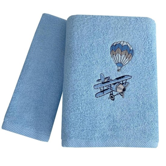 Σετ παιδικές πετσέτες Sky fly 100% βαμβάκι πεννιε 480gsm Σετ παιδικές πετσέτες Sky fly 100% βαμβάκι πεννιε 480gsm