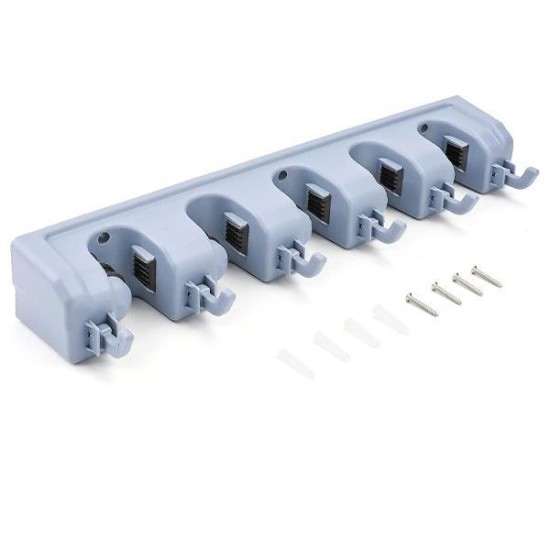 Επιτοίχια βάση για σκούπες με 5 θήκες 65x8,5x6,2εκ. Επιτοίχια βάση για σκούπες με 5 θήκες 65x8,5x6,2εκ.