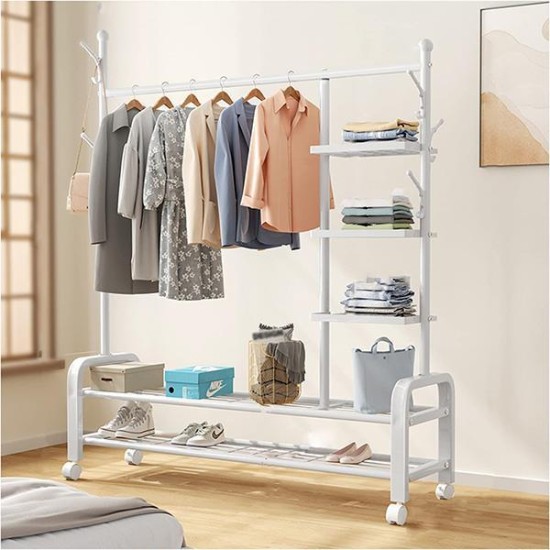 Κρεμάστρα ράγα οργάνωσης ρούχων Nextdeco λευκή Υ165x37x150εκ. Κρεμάστρα ράγα οργάνωσης ρούχων Nextdeco λευκή Υ165x37x150εκ.